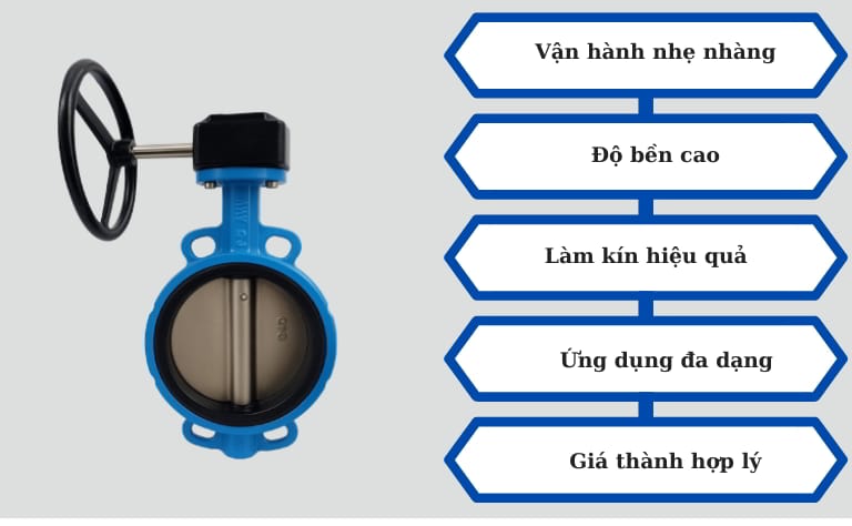 Van bướm tay quay ARV 7 Đặc điểm nổi bật van bướm tay quay ARV