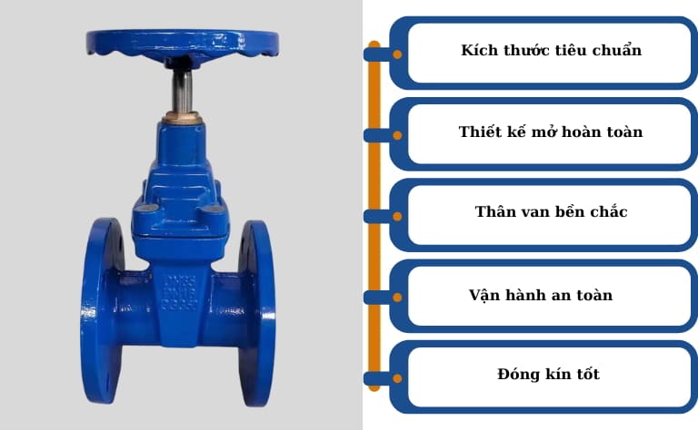 Van cổng DN65 (Phi 76) | Báo giá, Tư vấn lựa chọn 25 Đặc điểm nổi bật van cổng DN65
