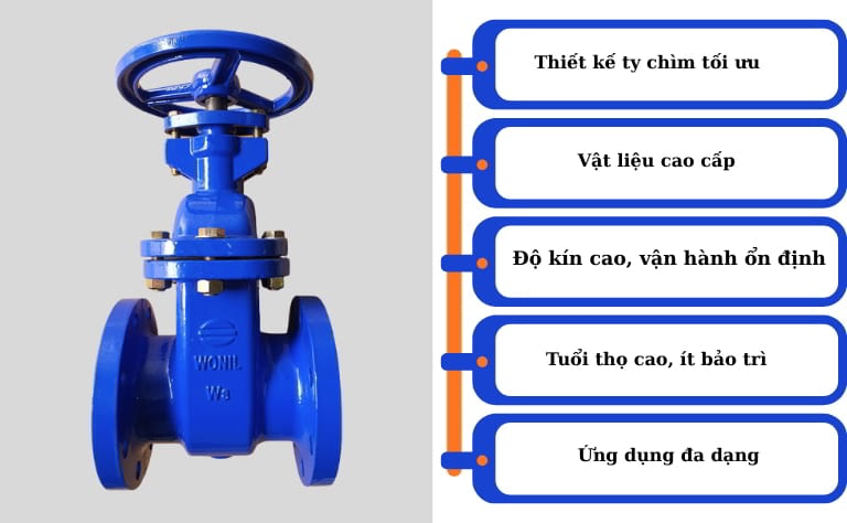 Van Cổng Ty Chìm Hàn Quốc | DN15 - DN1000 10 Đặc điểm nổi bật van cổng ty chìm Hàn Quốc