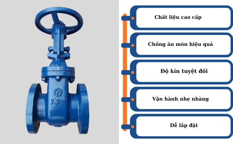 Van cổng YDK - Hàn Quốc | DN50 - DN400 6 Đặc điểm nổi bật van cổng YDK